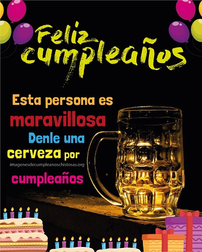 feliz cumpleaños toma una cerveza para celebrar